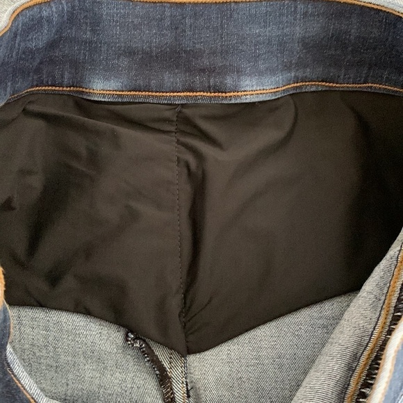 SPANX dark wash released raw hem skinny jeans jeggings Tummy smoother panel EUC - Picture 10 of 15